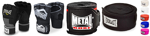 Guantes internos y vendas de boxeo