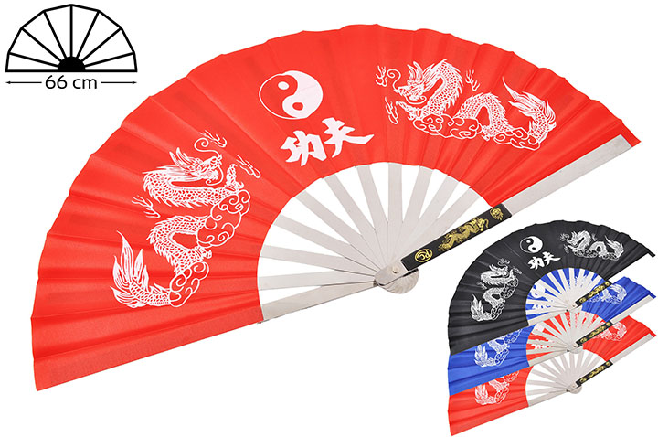 Tai Chi Wushu Fan - Metallic or Stainless steel, ShenLong