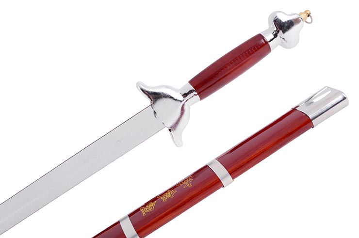 Straightsword With Scabbard, Red/Silver - Semi-Flexible