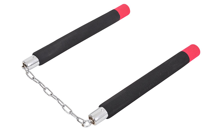 Nunchaku, Negro/Rojo - Espuma y Cadena