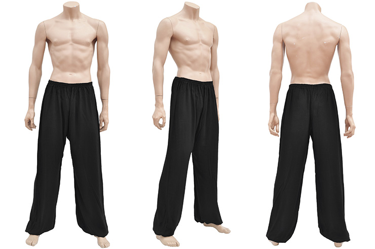 Kung-fu, Wushu Pants, Viscose+Cotton, Black