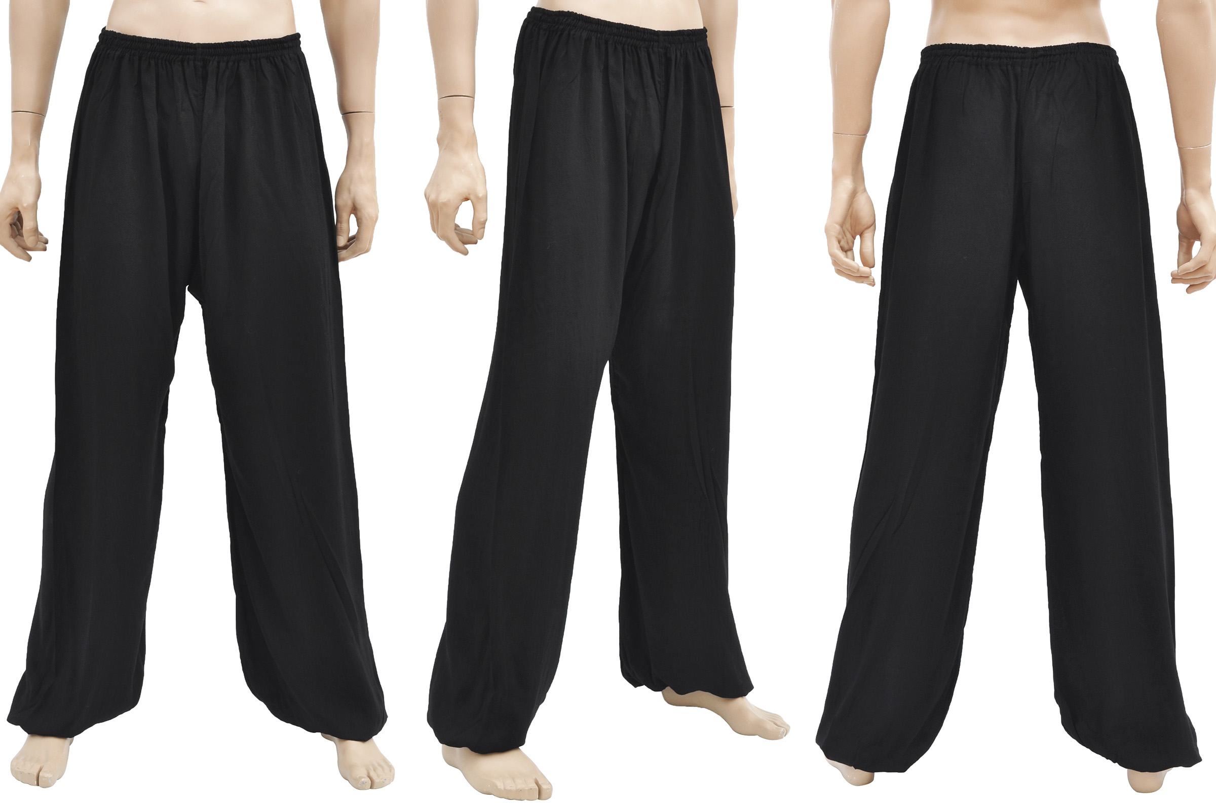 Kung-fu, Wushu Pants, Viscose+Cotton, Black - DragonSports.eu