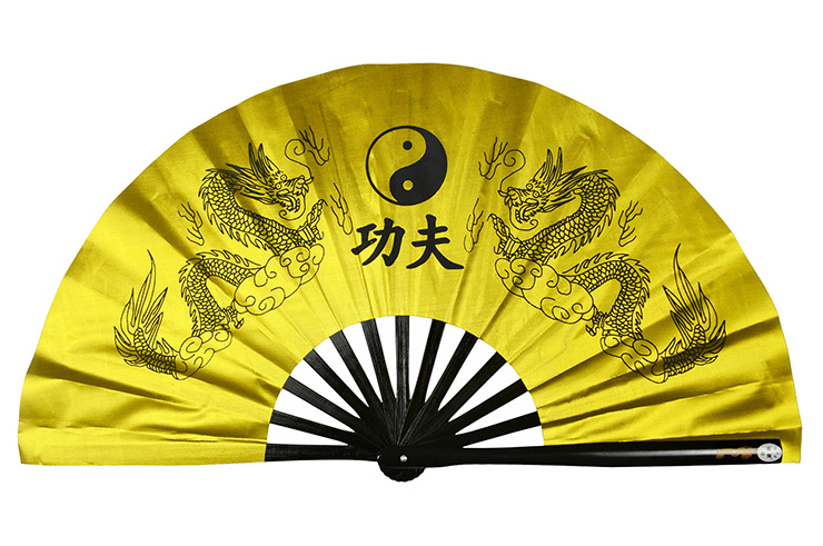 Éventail Tai Chi (Tai Ji Shan) Double Dragon - Sur Mesure
