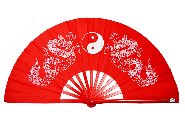 Éventail Tai Chi (Tai Ji Shan) Double Dragon - Sur Mesure