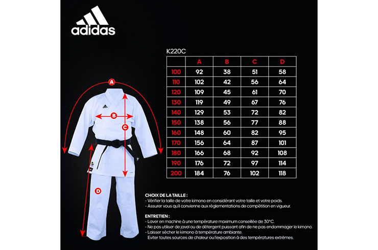 Karate Kimono WKF - Club K220, Adidas