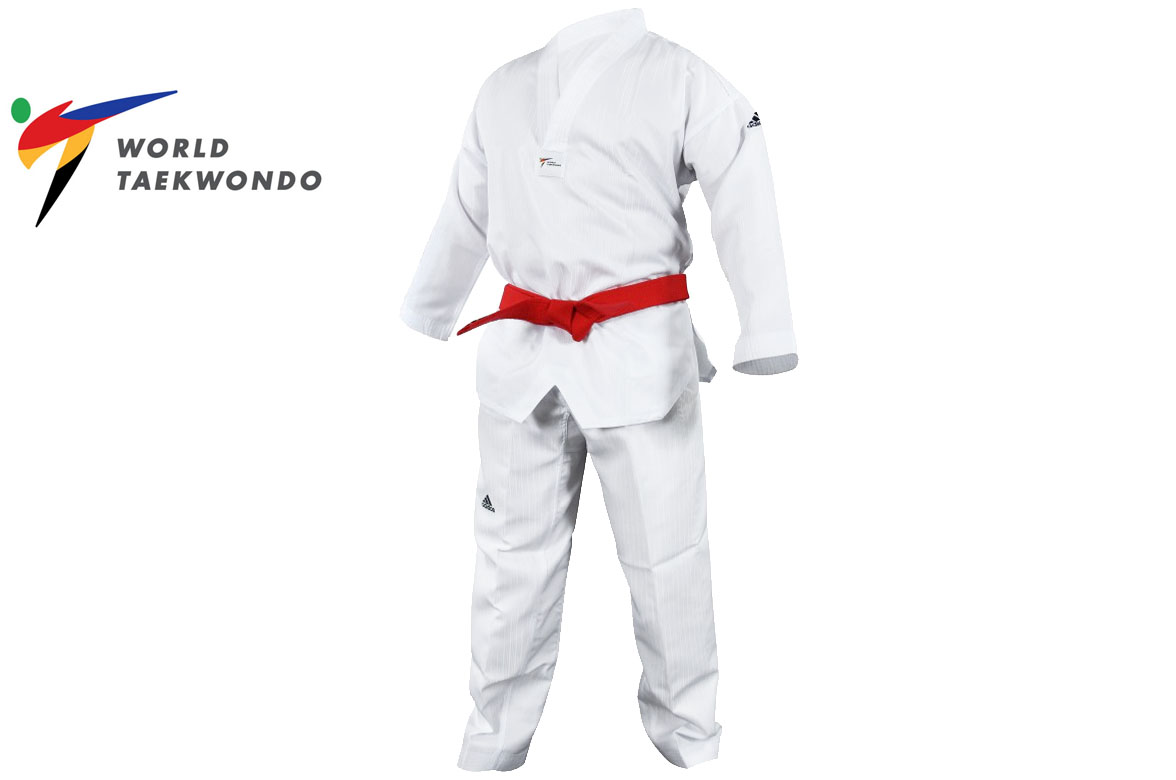 Dobok Iniciación - Cuello blanco y sin WTF - ADITS01, Adidas - DragonSports.eu