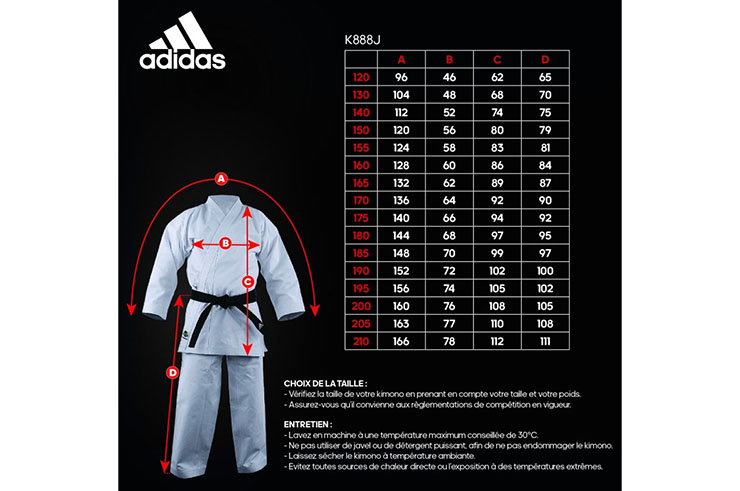 Kimono de Karaté WKF - Kigai Coupe Japonaise K888J, Adidas