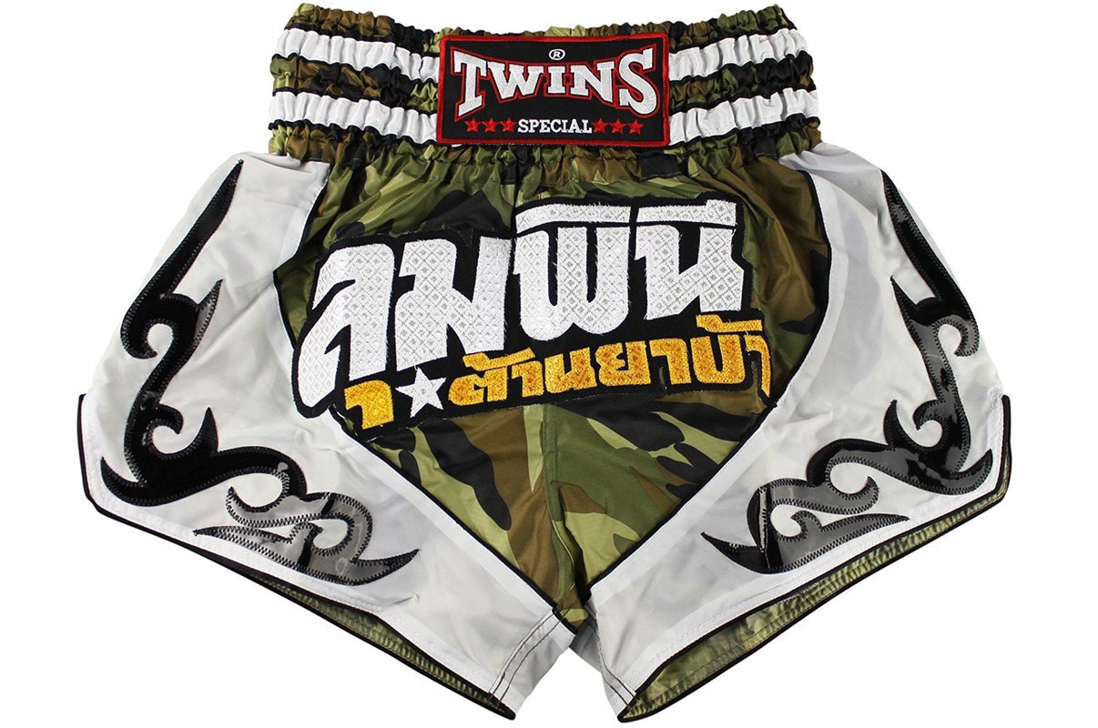 Short de boxe Thai Twins satin noir/argent, tarifs abordables en direct de  Thailande