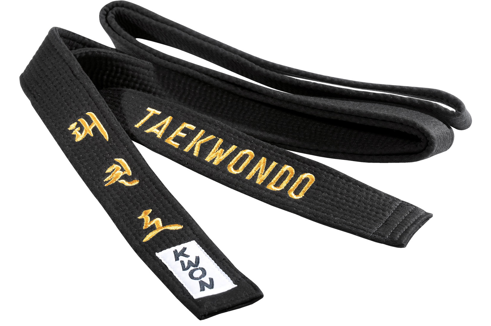 Black Taekwondo Belt - Embroidered, Kwon - DragonSports.eu