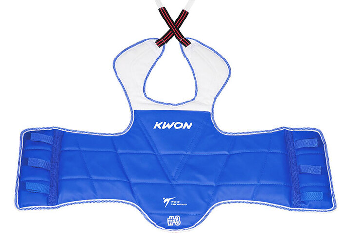 Placa frontal Taekwondo WTF Reversível, Estilo coreano (Atacadores), Kwon