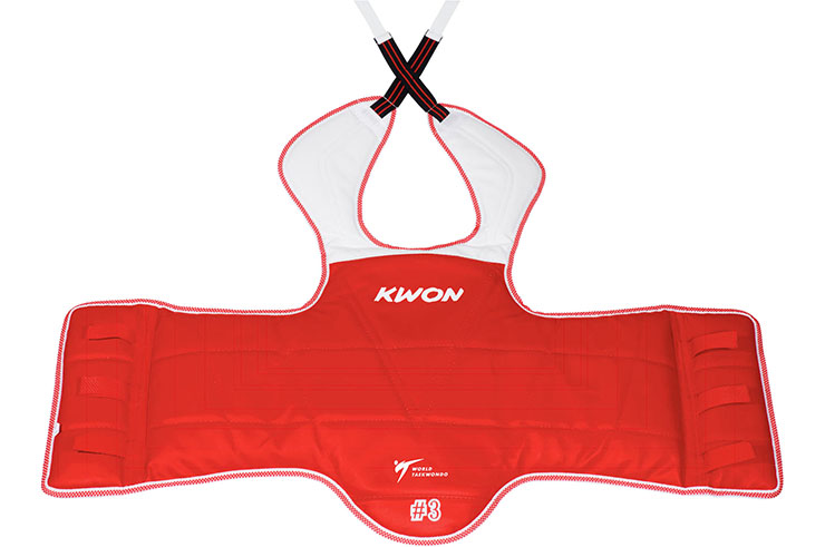 Plastron Taekwondo WTF Réversible, Style Coréen (Lacets), Kwon