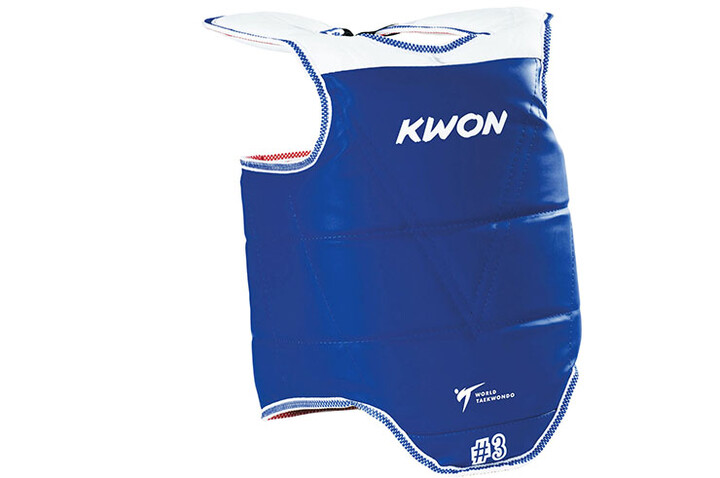 Placa frontal Taekwondo WTF Reversível, Estilo coreano (Atacadores), Kwon