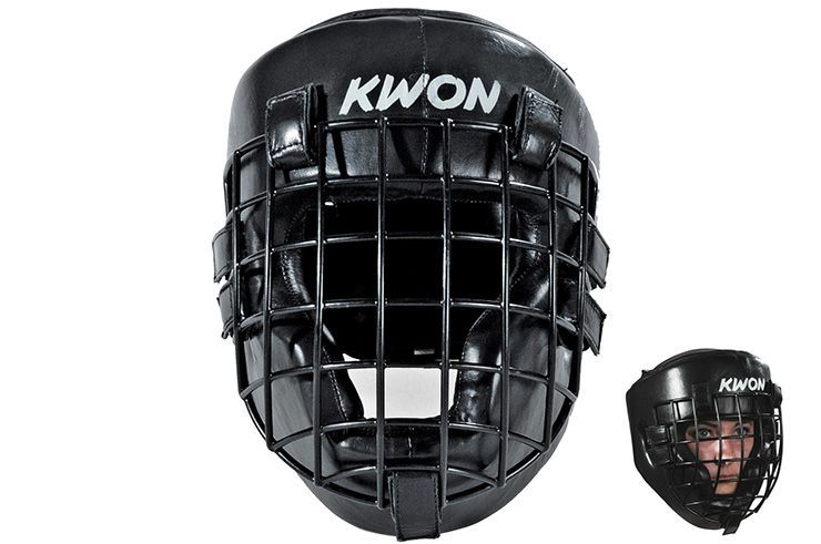 Casco con rejilla en hierro negro, Kwon