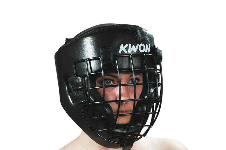 Casco con rejilla en hierro negro, Kwon