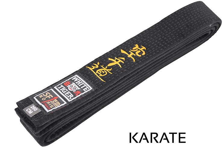 Embroidered Belt, Martial Arts - White Tiger, Noris