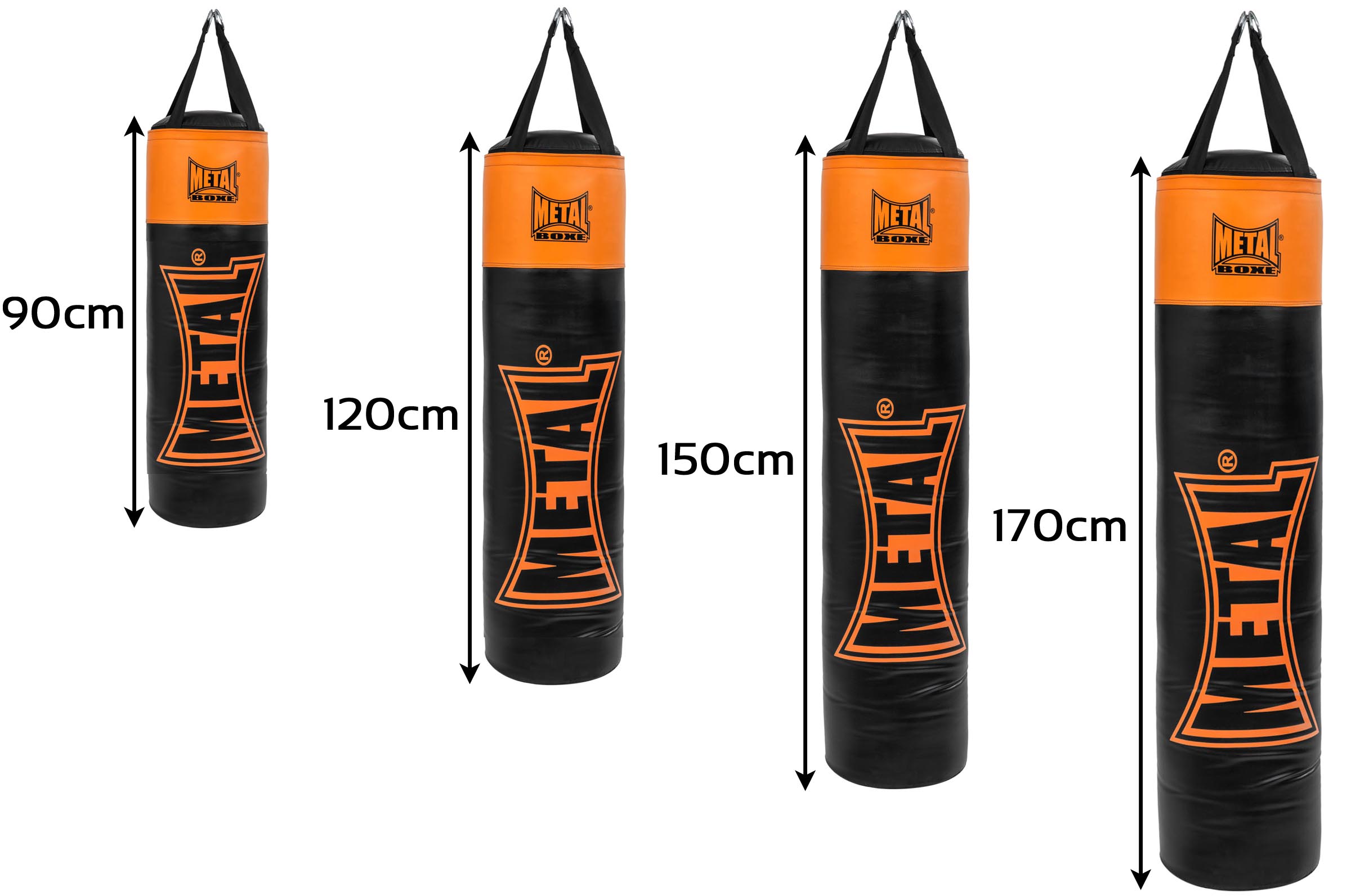 Sac de frappe Cuir CARBON FIGHT 120 Métal Boxe 