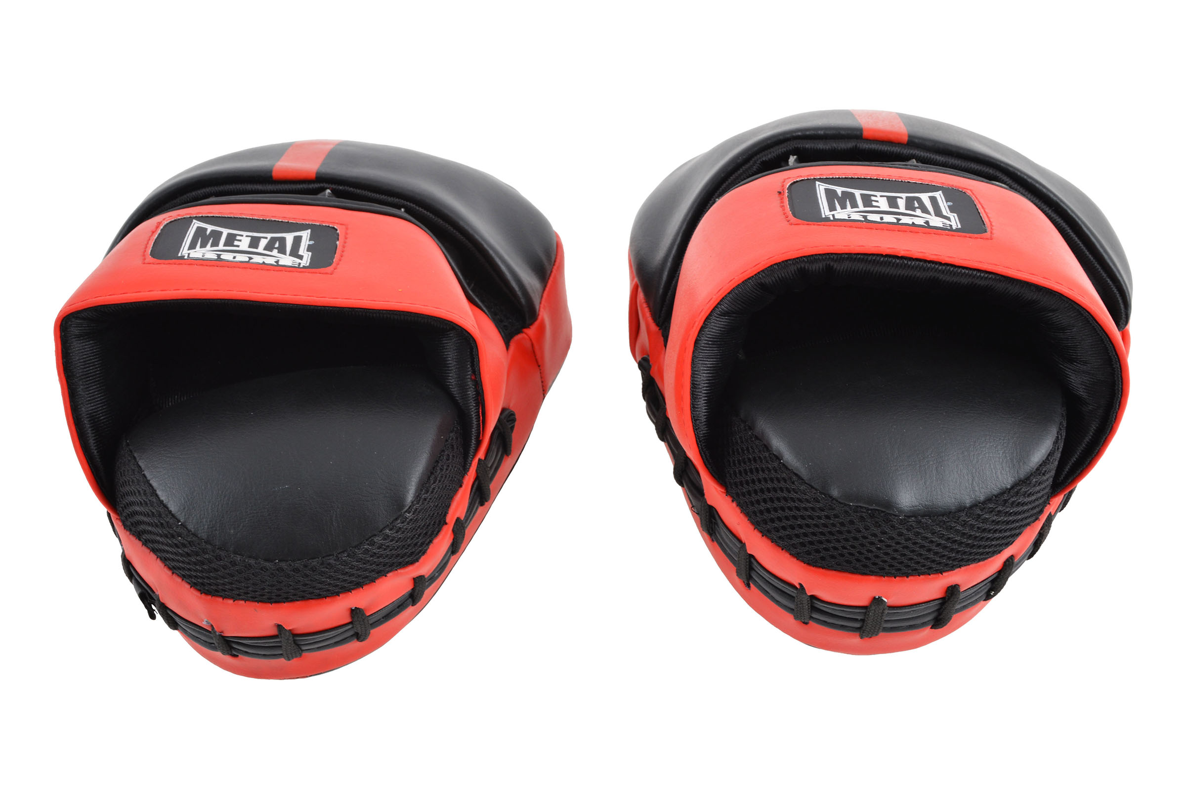 Pattes d'Ours plates Metal Boxe Noires et Rouges - Boxe - Equipements de  sport