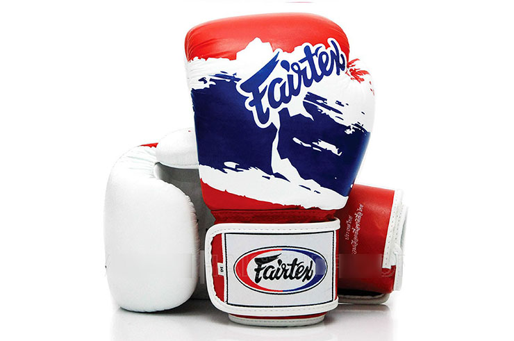 Guantes de boxeo tailandeses, entrenamiento, cuero - V1 Thai Pride, Fairtex