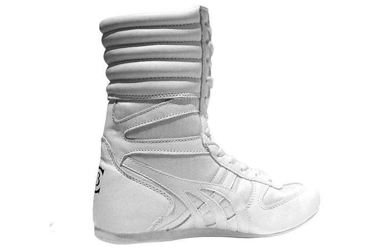 Chaussures Boxe Anglaise, Montantes - Blanches, Champboxing
