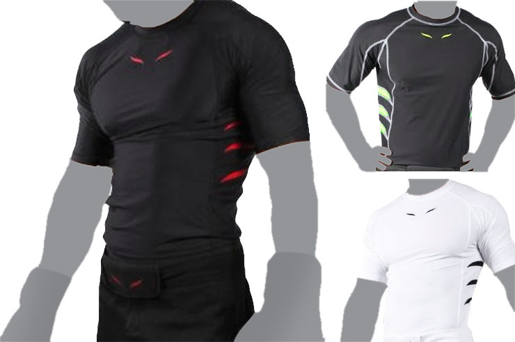 30000 ™  T-shirt de Compression Rashguard Manches Longues Homme 30000 Act  Yourself - Noir et Orange