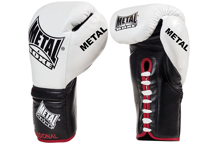 Guantes de boxeo pro con cordones, Sirius - MB6300, Metal Boxe