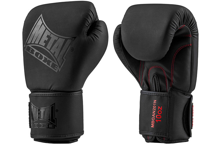 Boxing Thaï Gloves, Black Light - MBGAN201N, Metal Boxe