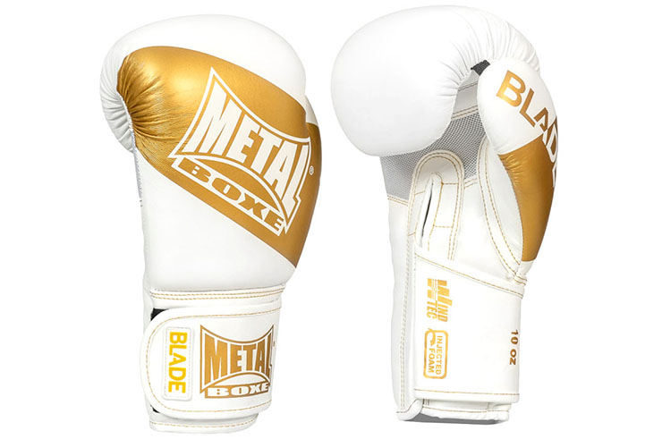Boxing Gloves, Blade Gold & White - MBGAN208W, Metal Boxe