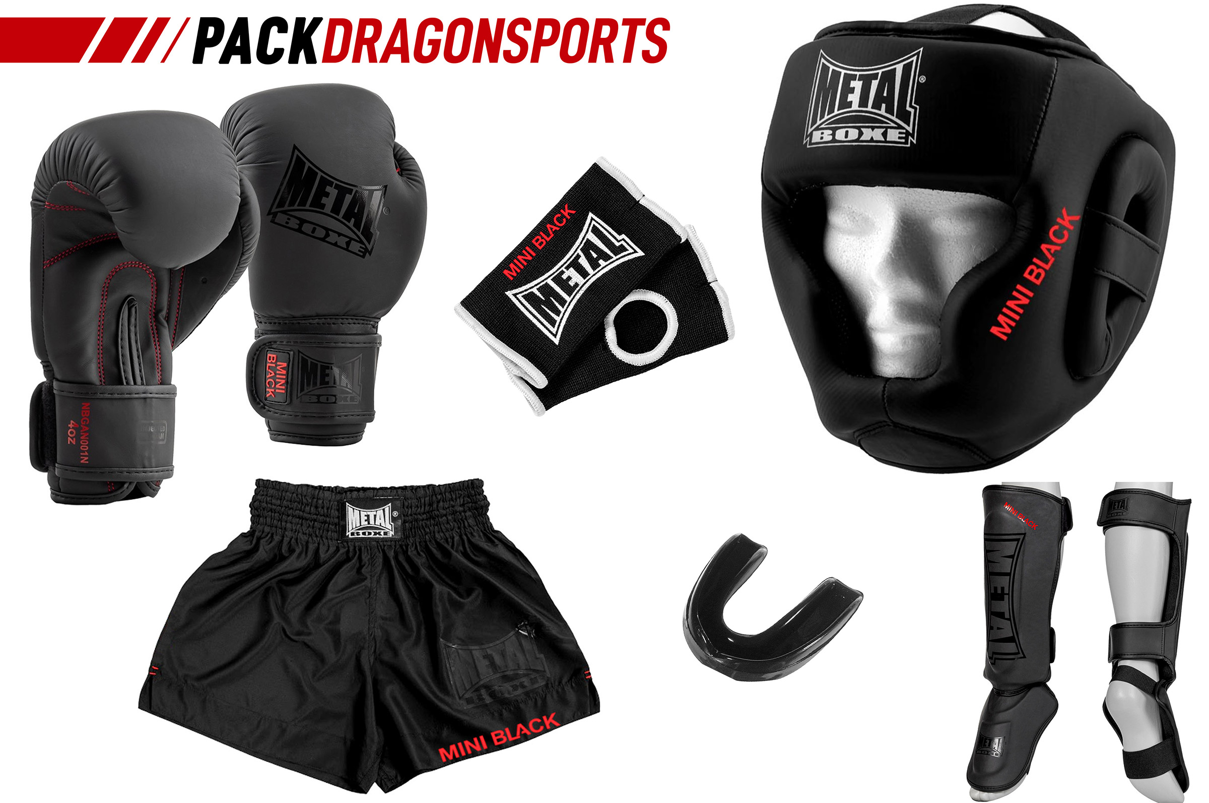 Pack Guante de Boxeo Drago Junior + Cuerda + Protector Bucal –