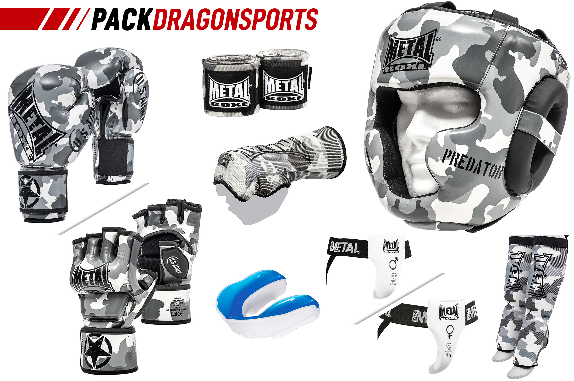 Pack Guante de Boxeo Drago Junior + Cuerda + Protector Bucal –