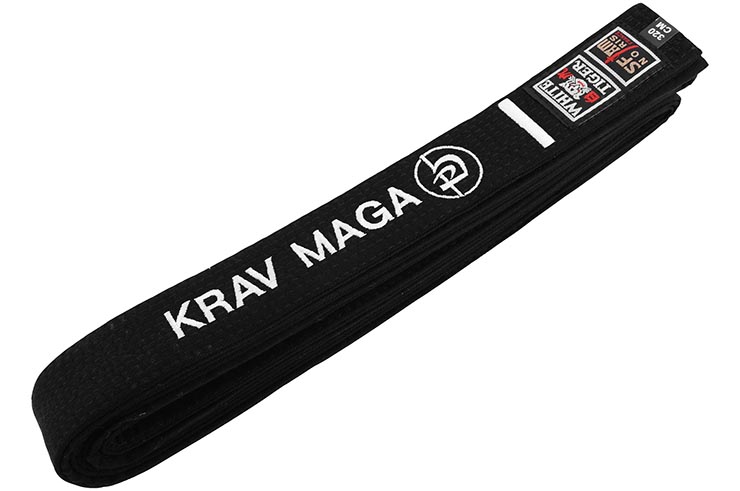 Ceinture Brodée Krav Maga, Gand logo - White Tiger, Noris