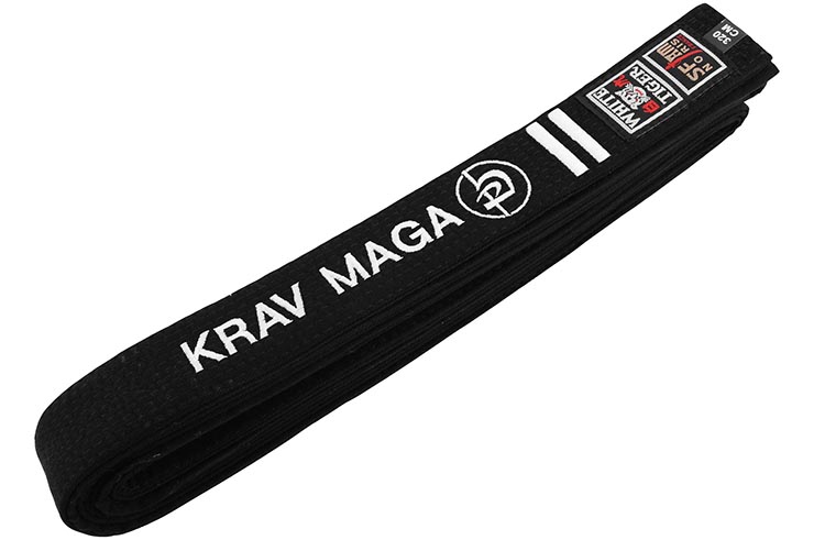 Ceinture Brodée Krav Maga, Gand logo - White Tiger, Noris