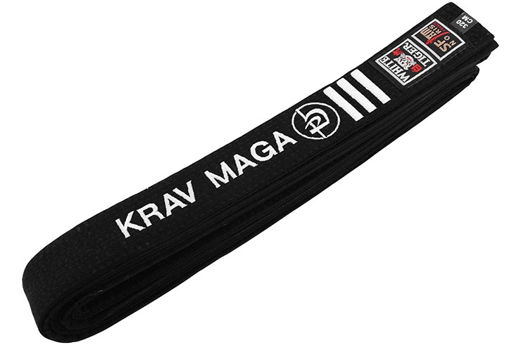 Ceinture Brodée Krav Maga, Gand logo - White Tiger, Noris