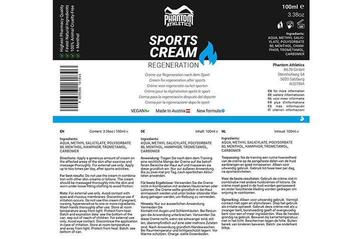 Regenerating sports cream, Phantom