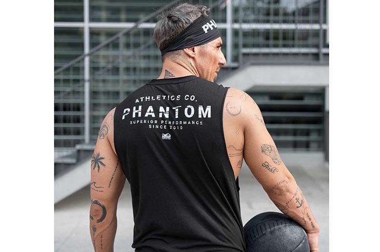 Black headband with large Phantom logo - Phantom Athletics