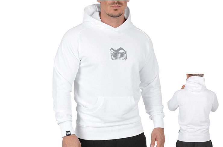 Sudadera blanca con capucha y logotipo clásico - Phantom Athletics