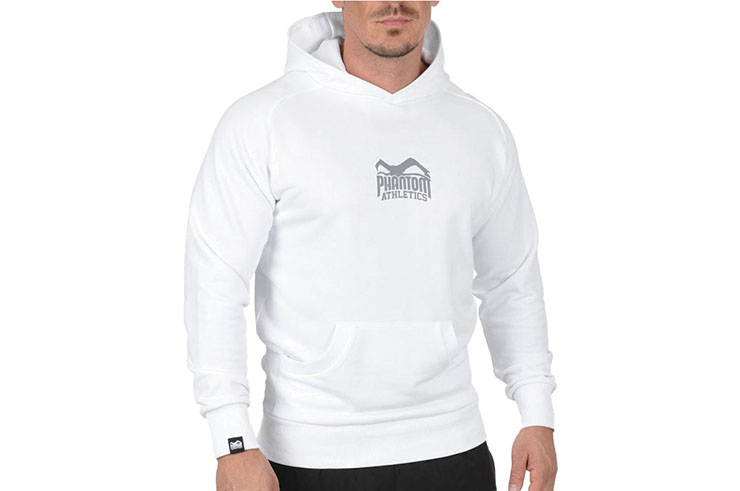 Sudadera blanca con capucha y logotipo clásico - Phantom Athletics