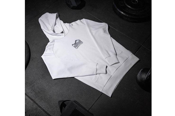 Sweat à capuche blanc, logo classique - Phantom Athletics