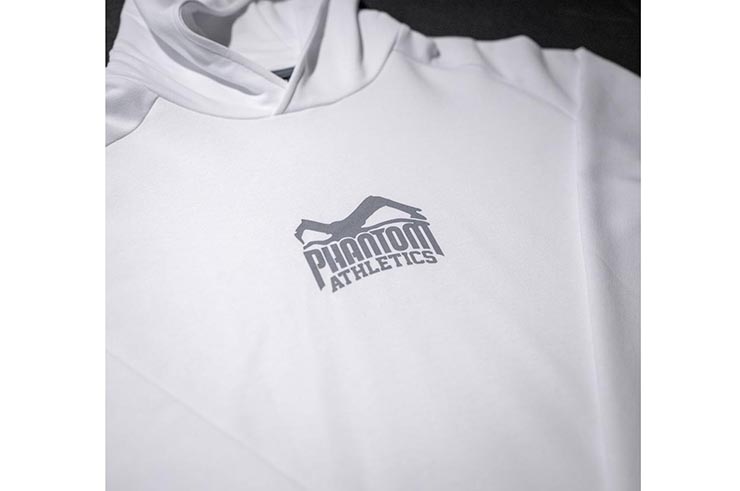 Sweat à capuche blanc, logo classique - Phantom Athletics