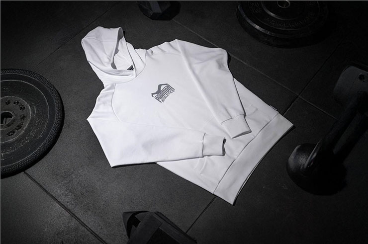 Sweat à capuche blanc, logo classique - Phantom Athletics