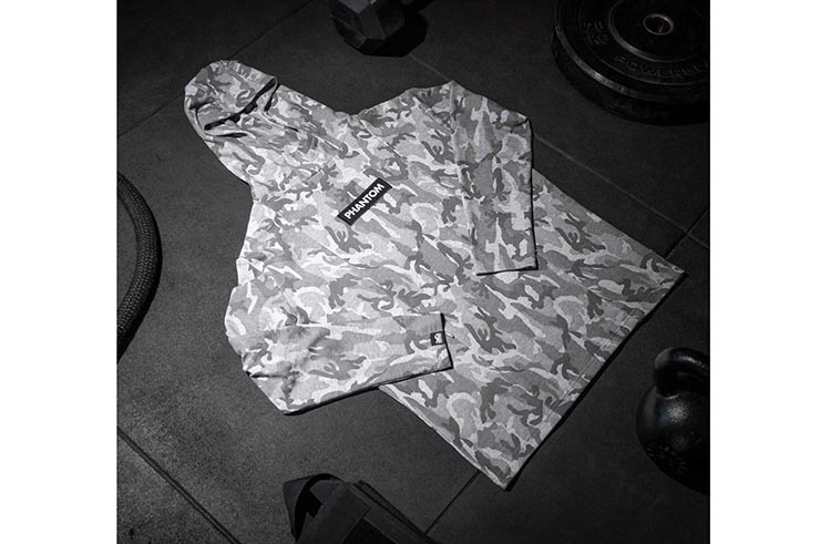 Sweat à capuche camo gris - Phantom Athletics