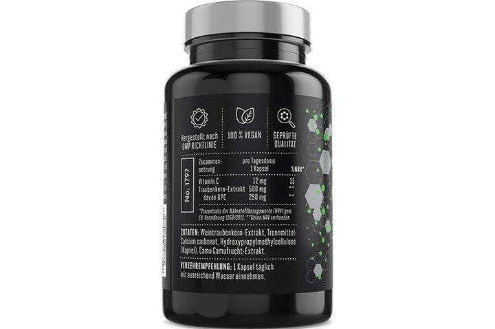 Informações adicionais Alimentação - Antioxidantes de de sementes de uvas OPC, Phantom Athletics