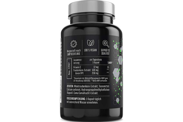 Complemento alimenticio - Antioxidantes de semillas de uva OPC, Phantom Athletics