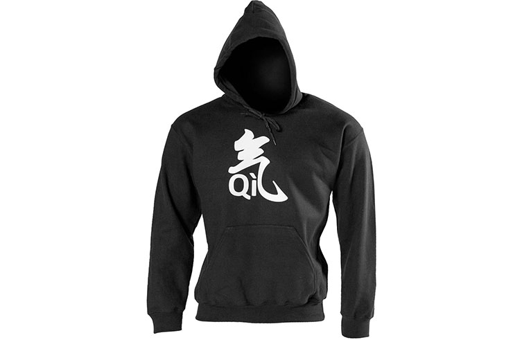 Sweatshirt, hooded - Black, Qi