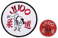 Embroidery badge - Red & white Judo