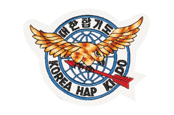Embroidery badge, Gold & white - Hapkido