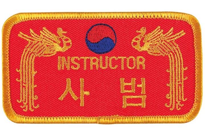 écusson à broder, rouge & or - Instructor, Danrho