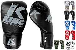Boxing Gloves, Leather - Platinum, King Pro Boxing