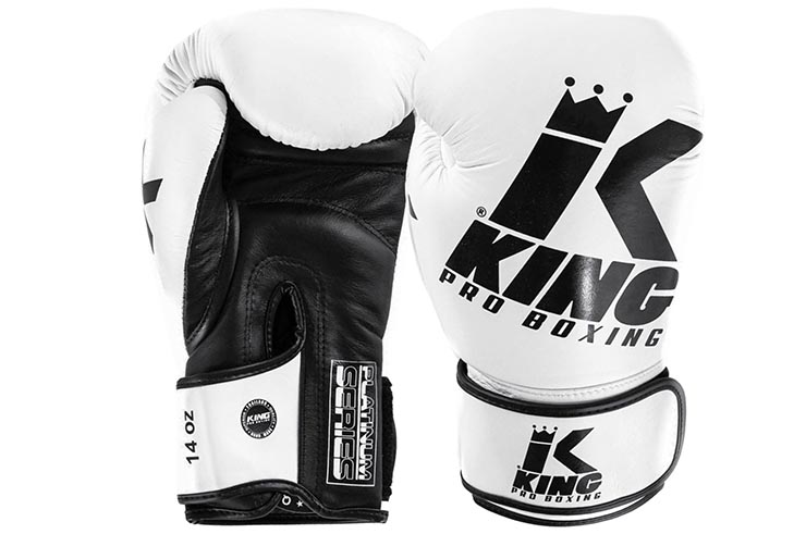 Boxing Gloves, Leather - Platinum, King Pro Boxing