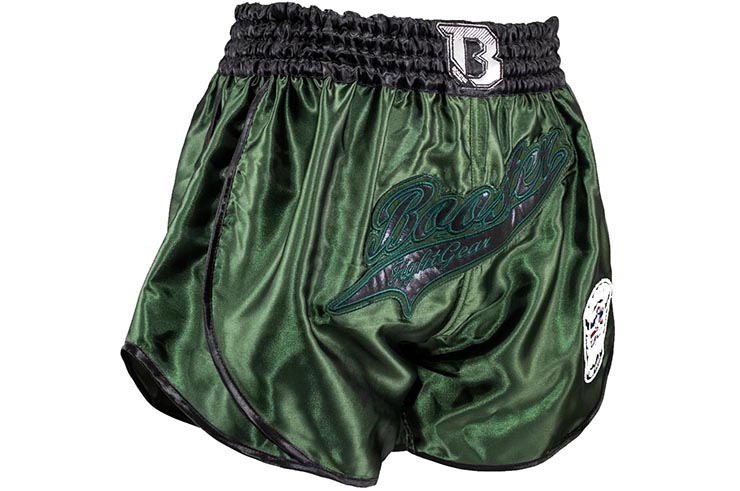 Pantalones cortos para Muay Thaï, Caqui - Retro Slugger, Booster