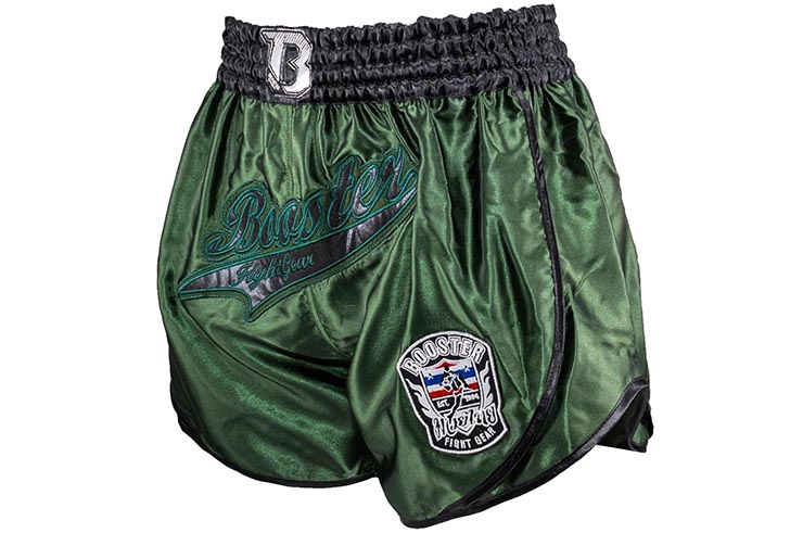 Pantalones cortos para Muay Thaï, Caqui - Retro Slugger, Booster